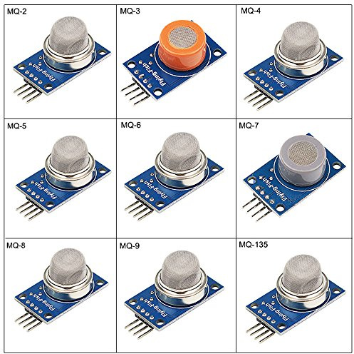 BONATECH Kit de módulo de Sensor 9 en 1 para Arduino, Kit de superiniciación para detección de Gas