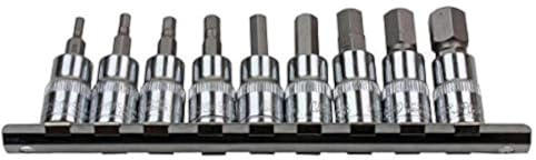US PRO 9pc 3/8 dr SAE/Imperial Hex, Allen Bit Sockets Socket Rail 3385