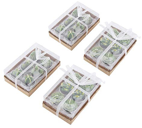24pcs cactus tealight mini cactus candele tealight senza fiamma casa succulenta candela per la festa nuziale spa decorazione regali