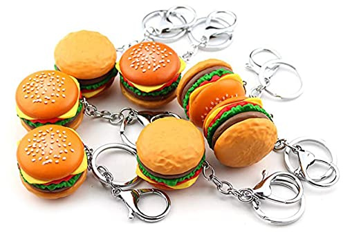 LEEleegang Ham-Burger Cheese-Burger Argile Polymère Porte-clés Simulation Nourriture Pendentif Porte-clés