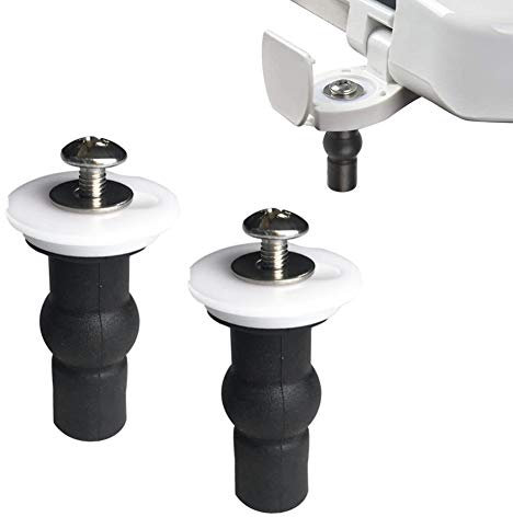 Bisagras Tapa WC,2 PCS Asientos WC Bisagra Accesorios Tornillos para Inodoro Goma Universales Fijación Bisagra Asiento Tornillos para Tapa de Inodoro Negro