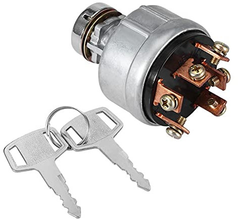 Interruptor de arranque de encendido del tractor, interruptor de arranque de encendido con excavadora de cables de 6 terminales, 2 llaves aptas para Kobelco SK200-3 SK200-5 SK120-5
