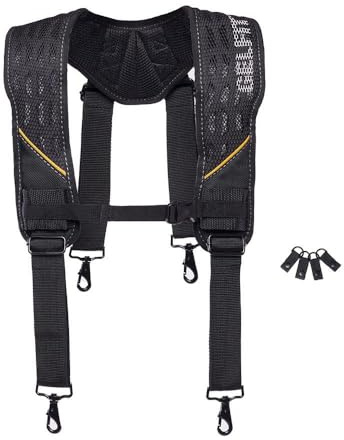 ToughBuilt GelFit - Tirantes negros con hebillas, bucle y puntos de fijación ClipTech