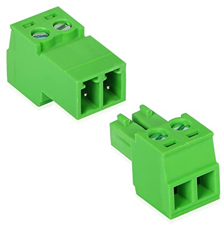 GINTOOYUN 5 Sätze 3.81mm Phoenix Stecker 2 Pin, 300V 15EDGRK 2-Pole 3.81mm Erdungskreislauf Klemmen, 3.81mm Pitch 2P PCB Schraubklemmen(Stil 1)