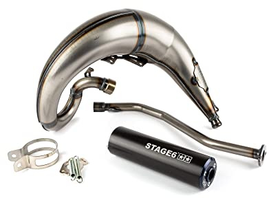 Impianto di scarico Stage6 Streetrace montaggio alto CNC, nero/blu per Beta RR