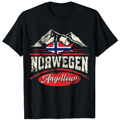 Norwegen Angeltour Angler Angeln Norge Norway Fishing Tour T-Shirt