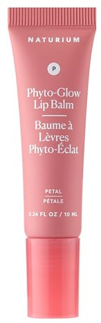 Naturium Phyto-Glow Lip Balm, Hydrating Lip Care with a Glossy Finish, 0.34 oz Petal