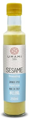 Umami Salsa japonesa de sésamo tostado (aderezo Kingoma) 250 ml - utilizamos sésamo orgánico tostado a baja temperatura y soja japonesa
