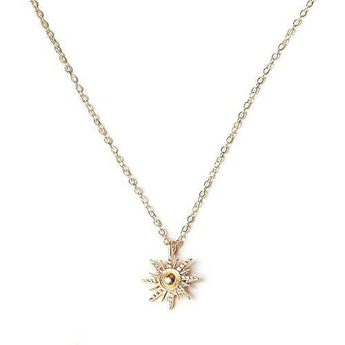 Cimenexe Bohemian Sunburst Pendant Necklace Gold Sun Necklace Celestial Sunburst Collar Necklaces Rising Sun Choker Necklace Jewelry for Women and Girls Gifts