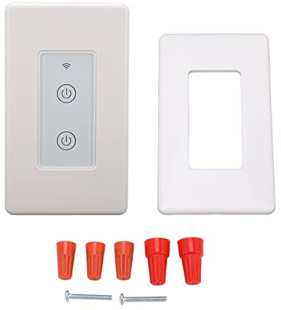Interruptor de Pared Inteligente Soporte de Panel de Vidrio Táctil de 2 Unidades Control de Voz Interruptor de Luz Inalámbrico Temporizador Controlado por Aplicación AC100‑240V