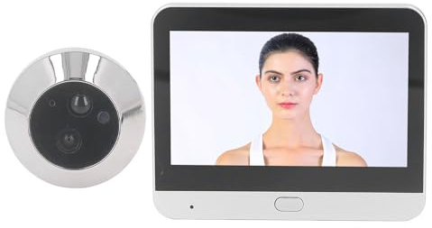 Cámara de Mirilla Inalámbrica 1080P Intercomunicador de Visión Nocturna de 120 Grados Visor de Puerta Digital con Monitor a Color de 4,3 Pulgadas, Conexión WiFi, Intercomunicador