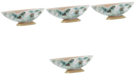 Milisten 4 Stück Schale mit Muschelmaske Mini-Tablett Gewürzschalen Lipgloss-Basis Gerichte Kuchenform Backform Dipschalen würzen Hausmannskost Tasse Gurken Pfanne Sashimi Tauchschale Hülse