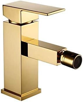 SANTPOT Badezimmer-Wasserhahn, Messing, Quadratischer Stil, Gold-Finish, Bidet-Einhebelmischer, Wasserhahn, Bidet-Armaturen