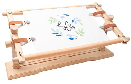 Desktop Embroidery Stand, Rotated Cross Stitch Stand, Hand Polished+Embroidery Column 360° Rotation Adjustment+Imported European Beech, Embroidery Kit for Embroidery Lovers(58*30*24cm) ,wood