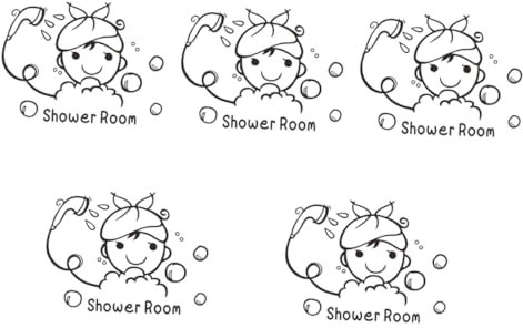BESTonZON 5stücke Cartoon Badezimmer Wandsticker Pvc Aufkleber Für Wände Glas Spiegel Bad Dekoration Kinderzimmer Wandbild Badezimmeraufkleber