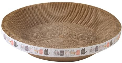 2 Stück Rund Katzenkratzbretter, Ovales Katzenkratzbretter Schüssel Nest, Ovaler Katzenkratzer, Katzenkratzer Aus Pappe, Verschleißfest Und Kratzfest, Heben Sie Den Boden des Nestes An