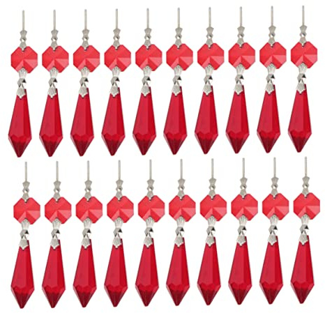 MUSISALY Pendentif en Cristal pour Rideau et Lustre, Effet Réfléchissant, Perles en Verre Artificiel, 1 Paquet de Prismes Suspendus