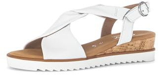 Gabor Damen Keilsandalen, Frauen Sandalen,Leichte Mehrweite (G),offene Schuhe,Strandschuhe,Keilsandaletten,Weiss(Kork/offwhi),38 EU / 5 UK