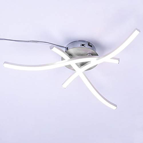 LED Ceiling Light, Elegant Curved Design Light Fittings Ceilings 3 Built-in LED Boards Ceiling Lighting 21W Positive White Light 6000k, 1440 Lume Ceiling Fixture for Living Room Bedroom Kitchen