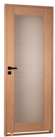 Bloc porte bois Cassiopéia 730 droit 1 vitrage chêne européen huisserie de 92