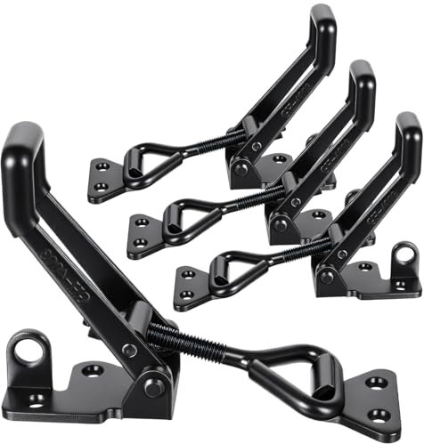 4 Pack Heavy Duty Toggle Clamp Latch,4003 Style 1320lbs Capacity Pull Clamp Black Adjustable Quick Release Hasp Clamps for Smoker Cabinet Boxes Case Trunk Jig,Metal Toggle Latch Catch Set