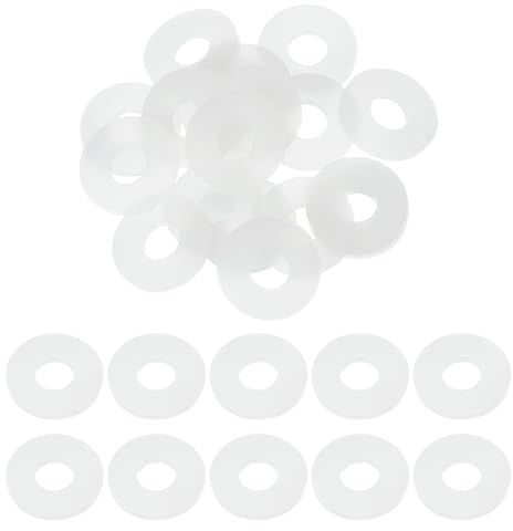 QUARKZMAN 20 Pcs Guarnizioni Piane In Silicone M8 8mm ID 20mm OD 2mm Spessore Guarnizioni Piane Anelli Di Tenuta Distanziali Guarnizioni Per Tubi Dell'Acqua, Bianco