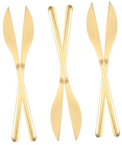 HOLIDYOYO Couteaux à Steak En Acier Inoxydable 6 Pièces 18 Cm Épandeur De Beurre Multifonction Résistant à L'usure Ustensiles Ménagers Pour Usage Domestique