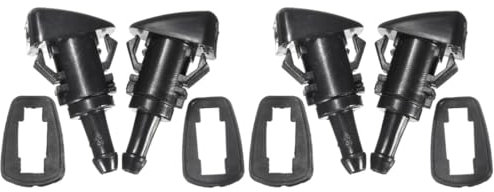 Cabilock 2 Paires pulvérisateur de lave-glace de voiture pare-brise vaporisateur devant pour essuie-glace nettoyage garnitures de lave-glace buses de lave-glace automatiques abdos Noir