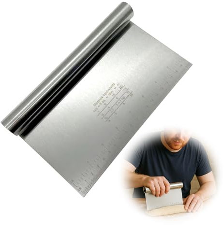 wilcractk Rasqueta Cocina de Acero Inoxidable - Espátula Utensilios para Cortar Masa y Paneles, Color Plata, 12x22 cm, Ideal para Repostería y Cocina Profesional