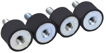 KooingTech Schwingungsdämpfer m6, Gummipuffer M6, VD20*15 M6*18 (4) | Gummi silentblock, Schwarz, für Schweißmaschinen und andere Geräte zur Vibrations, Stoß und Lärmkontrolle