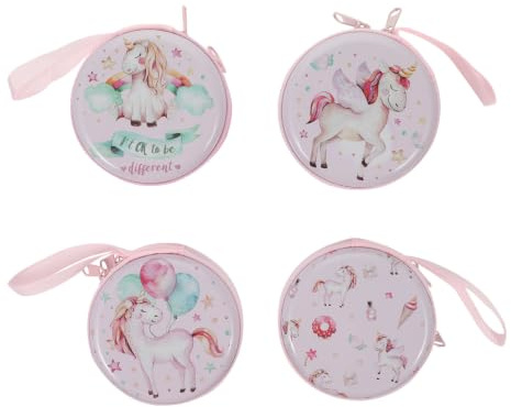 Poche à Monnaie Boîte en Fer-Blanc 4Pcs, de Rangement à Ambiance Noël | Polyester, Finition Soignée, Éclat Solide, Coquille Compacte et Robuste, Décoration, Fête, Lot de Quatre