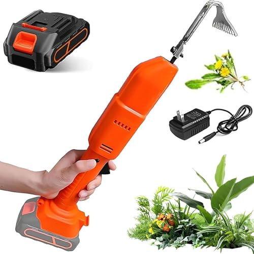 Electric Cultivator Hoe & Weeder, Electric Handheld Digging Hoe with Rechargeable Lithium Battery, Gardening Tools & Rake, for Loosening Soil,Weeding,Gardens,Orchards,Greenhouse Cultivation(1 Battery)