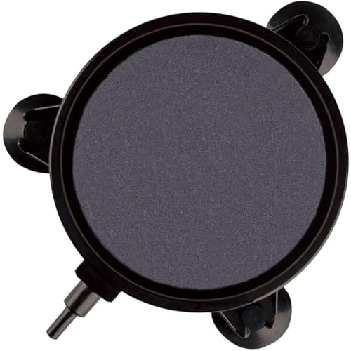 SLOME 4 Inch Aquarium Air Stone with Suction Cups – Oxygen Diffuser Disc for Fish Tanks, Hydroponics, and Aquatic Systems