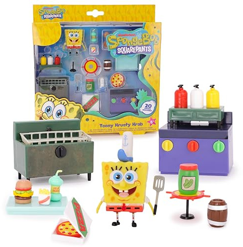 Toyland® 20-teiliges Spongebob Schwammkopf Figuren- und Zubehör-Spielset – Fantasievolle Spielfiguren für Teeny Krusty Krabs – Ab 5 Jahren | Mini-Krosse Krabbe – ab 5 Jahren