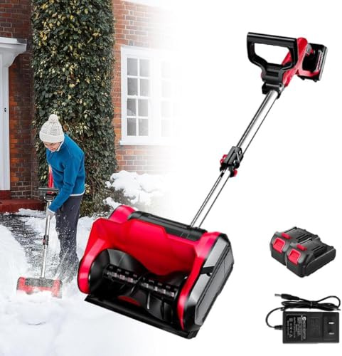 Déneigeuse sans Fil, 1200 W, Batterie 20 V Double, Largeur 32 Cm, Profondeur De Déneigement 16 Cm, Manche Télescopique Réglable 46-55 Cm, pour Allée, Patio Et Jardin
