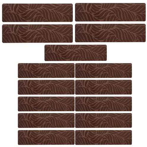 Revestimiento para escaleras | 15 piezas peldaños de madera alfombra antideslizante | Revestimiento adhesivo reutilizable interior para ancianos niños perros casa garaje jardín