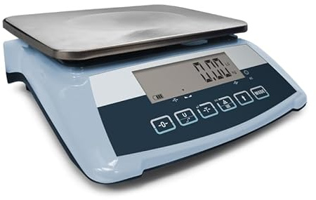 MBH - Balance compte-pièces pro 15 kg, batterie rechargeable, plateau inox, LCD, tare & checkweigher (295x230 mm)