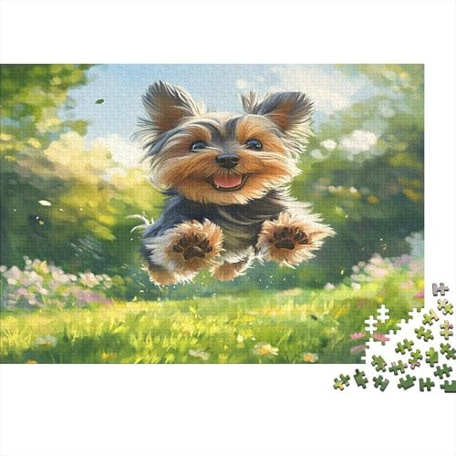 Terrier dello Yorkshire Jigsaw Puzzle Impossibili 1000Pcs prato fiore Decorazione Per La Casa. Giochi Rilassamento E Intelligence Per Adulti E Ragazzi Da 14 Anni 1000pcs (75x50cm)