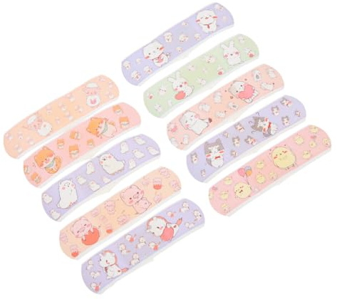 Hemobllo Adhesive Cartoon Bandages Waterproof Breathable Plasters Flexible Patches for Boys and and Adults Portable Box Easy Tear Hemostasis Care