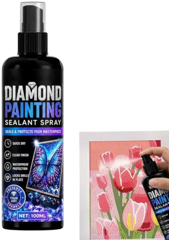 Tätningsspray För Gem Målning 100ml Snabbtorkande Utan Gulning Enkel | Permanent Vidhäftning Gem Art Lim För användning med Läggpussel Brickunderlägg Konstverk -själv-projekt