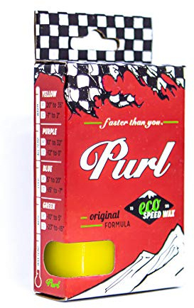 Purl - Yellow, 68g Wax Bar - Warm Spring Ski and Snowboard Wax - High Humidity Wax - Non Toxic - Biodegradable - No Fluoros - for Snowboards & Skis