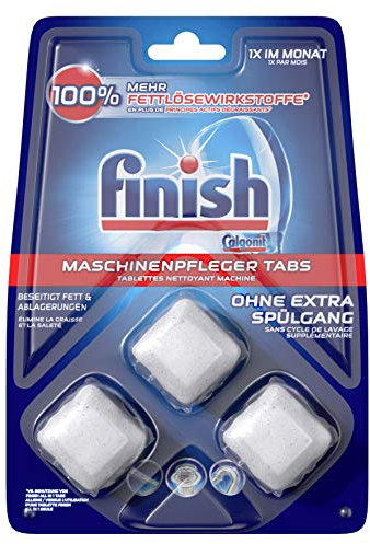 Finish Tablettes de nettoyage pour machine - Tablettes pour lave-vaisselle contre la saleté et la graisse à l'intérieur du lave-vaisselle - Pack économique de 3 x 3 tablettes de nettoyage pour