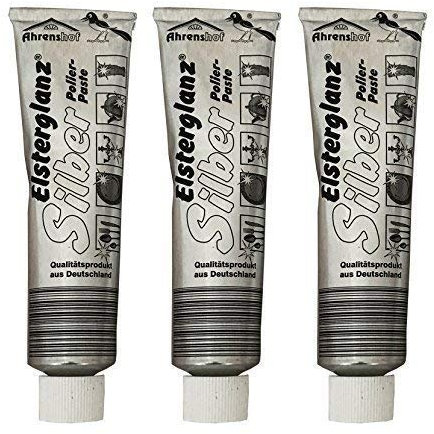 3 x 150ml Elsterglanz Original Silber Polierpaste Silberpflege, Silberreinigung (große Tube)