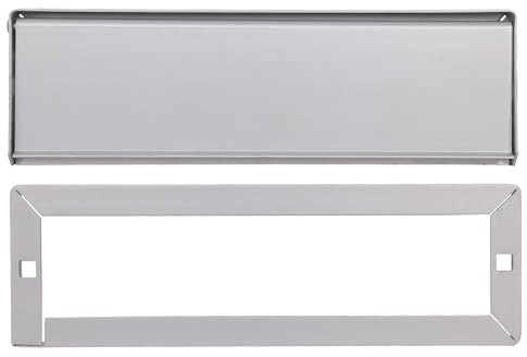 SKANDH Aluminium Silver 10 X 3 Inch Flap Letter Plate Mail Slot for Front Door