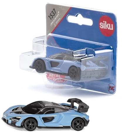 Siku 1537, McLaren Senna Sportwagen, Metall/Kunststoff, Hellblau, Gummierte Reifen, Spielzeugauto für Kinder