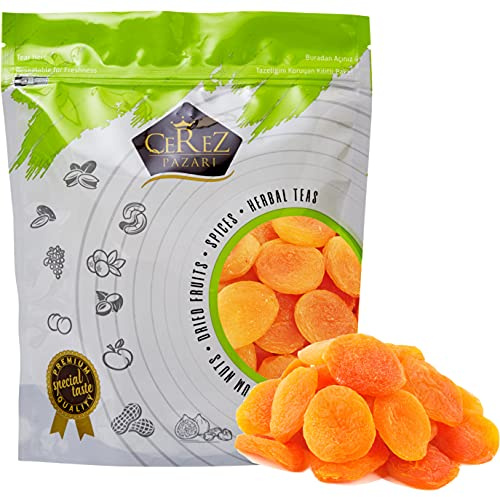 Cerez Pazari Dried Apricots Extra Jumbo Size, Turkish Premium Quality, Healthy Snack for Kids & Adults, Dehydrated, No Sugar Added, Non-GMO, Gluten-Free, With Vitamin E & More, Resealable, 1.5 lbs.