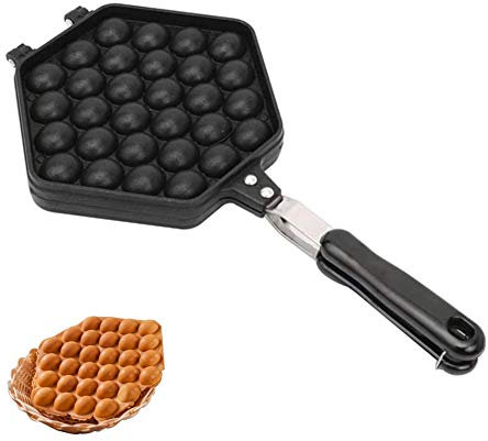 LTLCLZ Bubble Waffle Maker,Non-Stick Pan Stainless Steel Egg Waffle Maker,180 Degree Rotating Electric Waffle Maker Machine, Puff Eggettes Cake Maker for Home And Commercial Use