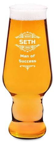 Maverton Personalised Beer Glass, 400ml Capacity, Beer Enthusiasts, Success | Unusual Goblet with Engraving, Excellent Souvenir for Men, Birthday Gift for Friend