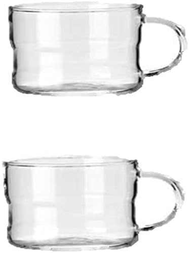 Kaffeetasse 4er Set, Tasse aus Glas mit Henkel, 200ml Gläser aus Borosilikatglas, Kaffeegläser, Teegläser