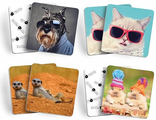 Schöne Güter MEMO-Meister Memo Spiel | LUSTIGE-Tiere I Familienspiel Legespiel 44 Karten 22 Paare I Geschenk Kinder ab 4 Jahre | extradicke Karten I Natur-Karton